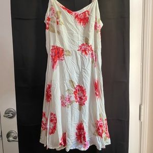 OLD NAVY white dress with pink and red flowers